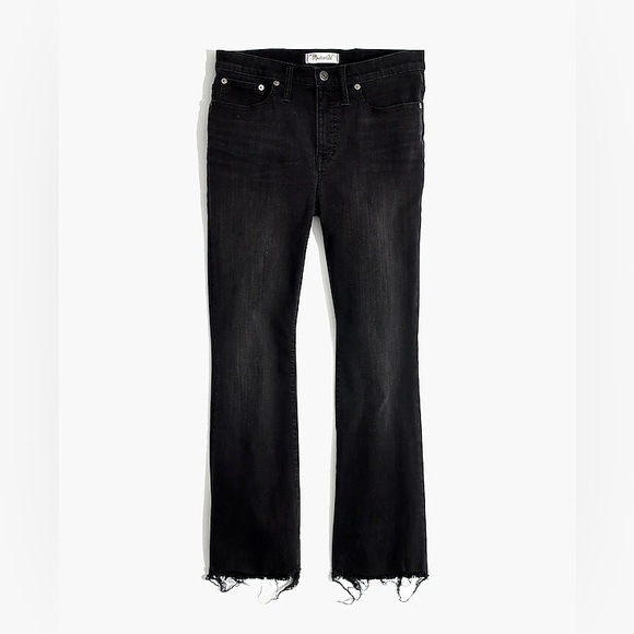 Madewell Cali Demi-Boot Jeans in Berkeley Black: Chewed-Hem Edition - Picture 1 of 9